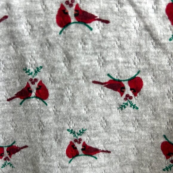 Croft & Barrow Gray Red Cardinal Bird Pajamas Set Size Small Cozy Loungewear - Picture 4 of 8